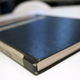 A hard-bound notebook